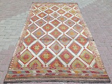 Handmade Turkish Large Kilim, Vintage Boho Rugs, Carpet Floor Teppiche 57