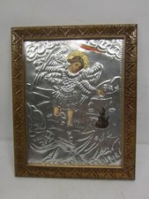 Vintage Archangel Michael Framed Icon Picture picture