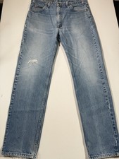 Vintage Levis 505 Jeans Mens 38x34 Blue Denim Orange Tab Straight Made In USA picture