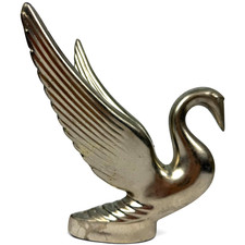 VTG Swan Hood Ornament Chrome (similar to Packard Cormorant) 7.5 inch EUC picture