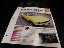 1970-1975 Opel Manta Spec Sheet Brochure Photo Poster 71 72 73 74 picture