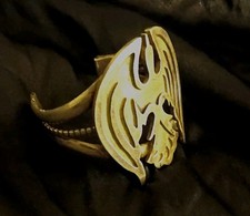Vintage Heavy Sterling Silver Navajo Cuff Bracelet - Custom Ruger Phoenix Emblem picture