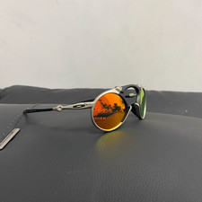 Oakley Madman X Metal Retro Polarized Sunglasses Red Lens Silver Vintage picture
