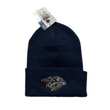 NWT Vintage Nashville Predators Winter Beanie Hat Toque Navy Blue Y2K 2 picture