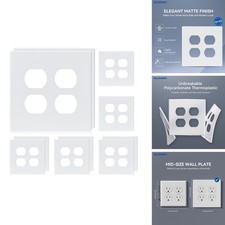 ELEGRP 2-Gang Screwless Duplex Wall Plates, Mid-Size Unbreakable Thermoplastic picture