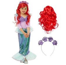 Girls Mermaid Princess Costume + Wig Kids Fairy Tale Dress Halloween 3 - 12 yrs picture