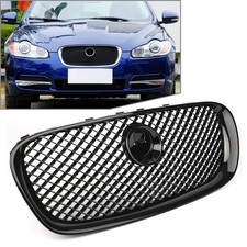 Car Front Upper Grille Radiator Grill w/ Emblem for Jaguar XF 2008-2011 Black picture