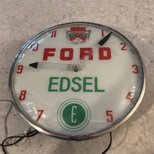 Vintage 1959 Telechron  Ford&Edsel Lighted Advertising Wall Clock. Runs & Lights picture