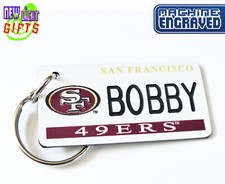 Personalized San Francisco 49ers Keychain - Engraved Key Tag - Football Bag Tag picture
