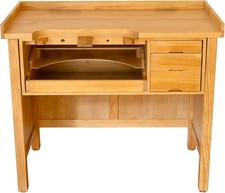 Noble Fine Wood Jewelers Bench - Solid Wooden Workbench Station with Utility picture