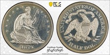 1879 Seated Liberty Silver Proof Half Dollar 50C-PCGS PR62-Mintage only 1,100 picture