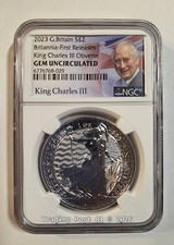 2024 GREAT BRITAIN *** SALE *** Britannia SILVER - King Charles III - GEM UNC. picture