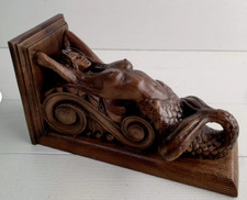 Corbel Mermaid of wood Decorative Carved Wooden Corbel 1pc Wall Hanging Decor picture