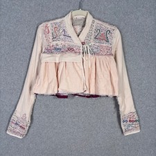 ALLSAINTS Spitalfields Jacks Gauze Jacket Size 10 Embroidered Crop Boho India picture
