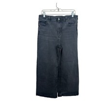 PAIGE Anessa Jeans Womens 32 Gray Excellent High Rise Wide Leg Cropped Denim picture