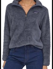 Patagonia Los Gatos Fleece Jacket Womens Medium Gray 1/4 Zip Pullover Cozy Warm picture