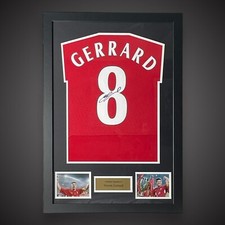 Steven Gerrard Hand Signed And Framed Liverpool Football Shirt £275 With COA picture
