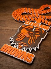 NFL Cleveland Browns 3D Printed Hype Chain New Style, Cuban Link Style  picture