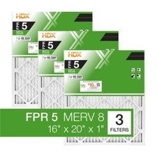 16X20X1 Pleated Air Filters Replacement For Furnace. AC HVAC MERV 8 FPR 5 3-Pack picture