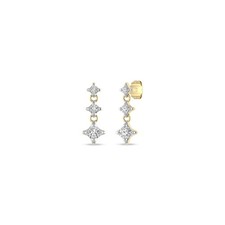 1/3 Cttw Natural Diamond Dangle Drop Earrings in 10K Solid Yellow Gold picture