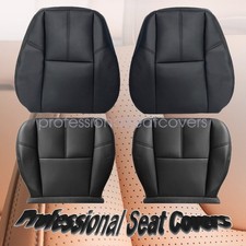 Driver Passenger Leather Seat Cover For 2007-14 Chevy Silverado 1500 2500 Black picture