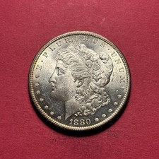 (1) Beautiful Toned Antique 1880-S Morgan Silver Dollar BU-BRILLIANT UNCIRCULAT picture