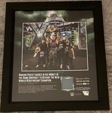 Damian Priest Signed WWE WrestleMania 40 #2 of 5 Framed Canvas Plaque 15x17 picture