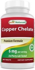 Best Naturals Copper Chelate 6 mg per Serving- 360 Tablets picture