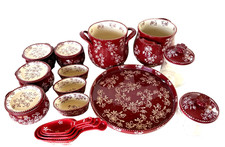 Temp-tations FLORAL LACE Serving Pot Oval Bakers Lazy Susan Jars Meas Cups Bowls picture