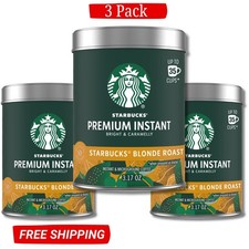 Starbucks Blonde Roast, Premium Instant Coffee, 100% Arabica 3 Tins 3 Pack picture