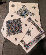 Set Of 3 Vintage Moroccan Hand Embroidered Pillow Covers picture