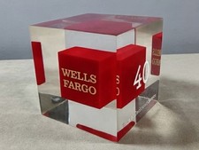 WELLS FARGO 40 Years Anniversary Employee Service Acrylic Cube No Box picture