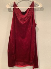 GnW Red Velvet Lace Cami Tank Top Size L picture