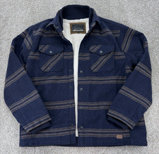 Jachs New York Jacket Mens XL Navy Southwestern Striped Wool Blend Sherpa Lined picture