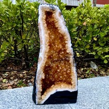 28.66LB Large Natural citrine geode cluster quartz crystal cathedrals specimen picture