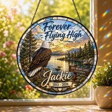 Fly High Jackie Bald Eagle Memorial 2026 Suncatcher, Jackie Eagle Window Hanging picture
