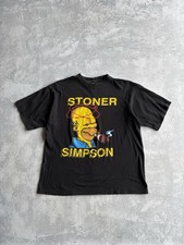 Vintage 90s Stoner Homer The Simpsons Weed Blunt Funny Tee Shirt picture