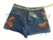 NWT Farm Rio Boho Rainbow Embroidered Ladies Shorts Size Large picture