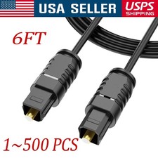 6FT Digital Fiber Optic Audio Cable Cord Optical TosLink for TV DVD AMP USA Lot picture