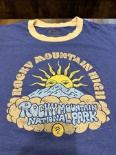 Parks Project Rocky Mountain National Park T Shirt XL Blue Ringer Retro Graphic picture