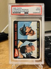 1965 Topps Stars #477 Steve Carlton Fritz Ackley PSA 2 Rookie RC Centered Nice picture