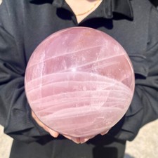 6LB Natural large size Pink Rose Quartz Crystal Sphere Ball Polished Healing picture