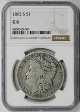 1893-S Morgan Silver Dollar $1 NGC G 6 picture