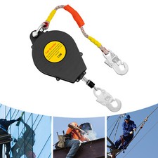 Black 15M Self Retracting Lifeline Lanyard Fall Arrester Fall Protection w/ Hook picture