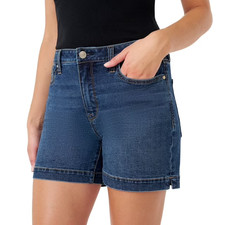 NWT Seven7 Women's Denim Weekend Short Size 10 Dark Wash picture