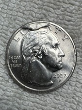 2022 P Wilma Mankiller Quarter Error With Retained Cud & Reverse Die Crack Major picture