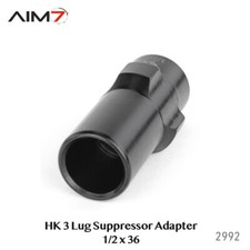Aim7 3 Lug Barrel Adapter - 1/2x36 9MM Steel Black picture