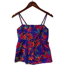 J Crew Colorful Tie Back Tank Top Spaghetti Strap Tropical Size 2 picture
