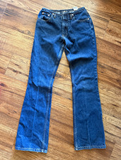 Vintage L.E.I. Low Rise Flare Jeans Size 1 Y2K 00s Non button Closure Blue Denim picture