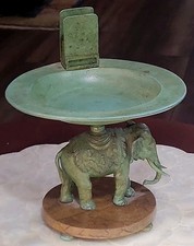 ANTIQUE B&H ELEPHANT TOBACCO CIGAR AUSTRIAN COLD BRONZE ASHTRAY BRADLEY HUBBARD  picture